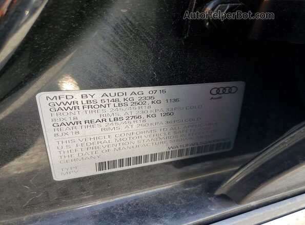 WA1UFAFL5GA006401 2016 AUDI A4 Black Vista del compartimento del motor