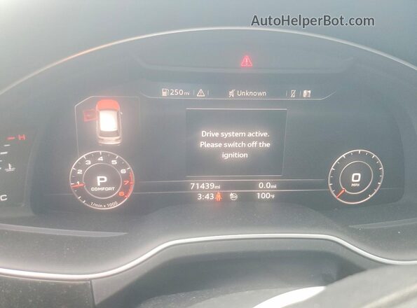 WA1VAAF70KD029422 2019 AUDI Q7 Turquoise ხელსაწყოთა პანელის ხედი