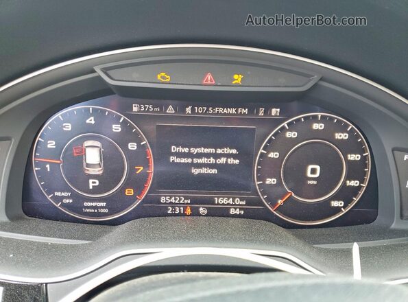 WA1VAAF71JD037690 2018 AUDI Q7 Black ხელსაწყოთა პანელის ხედი