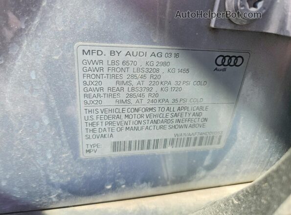 WA1VAAF74HD011353 2017 AUDI Q7 Silver Widok wnętrza 360 stopni