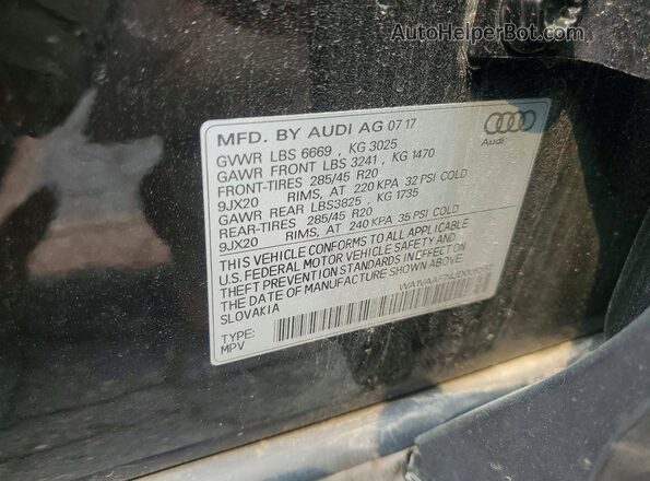 WA1VAAF74JD005557 2018 AUDI Q7 Черный Вид наклейки с VIN-кодом