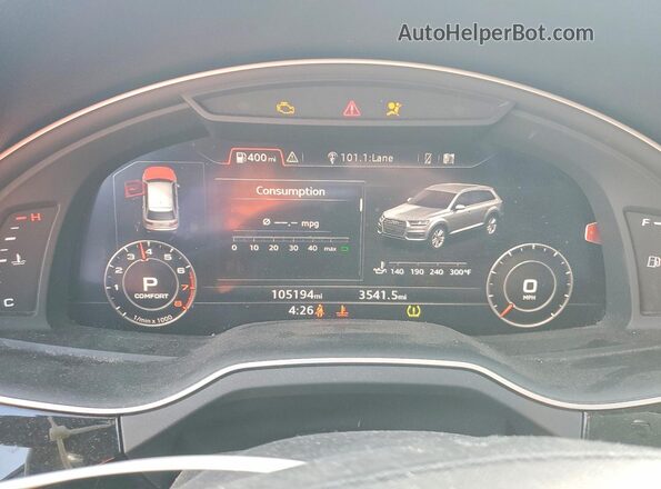 WA1VAAF74KD021789 2019 AUDI Q7 Blue Вид щитка приладів