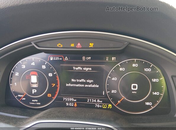 WA1VAAF74KD035580 2019 AUDI Q7 Blue უკანა სავარძლების ხედი