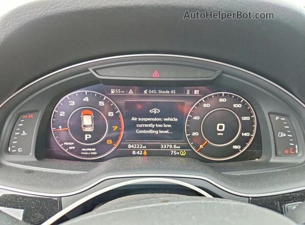 WA1VAAF74KD040018 2019 AUDI Q7 Black Instrument cluster view