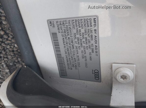 WA1VAAF79HD056935 2017 AUDI Q7 White Engine compartment view