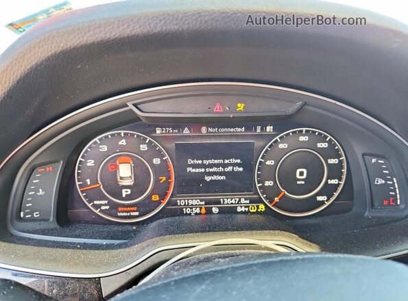 WA1VAAF79JD001603 2018 AUDI Q7 Charcoal ხელსაწყოთა პანელის ხედი