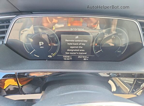 WA1VAAGE9KB011333 2019 AUDI E-TRON Black Вид щитка приладів