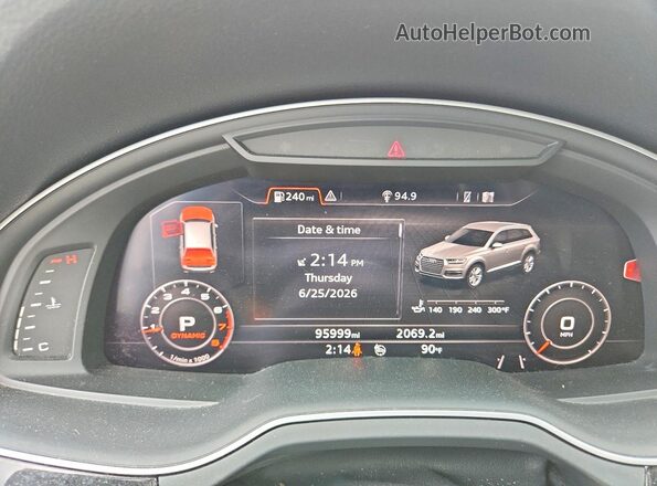 WA1VABF79JD055084 2018 AUDI Q7 White Widok zestawu wskaźników