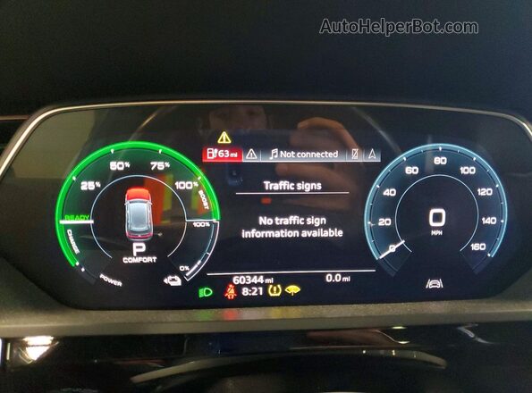WA1VABGE8KB020532 2019 AUDI E-TRON Black Widok zestawu wskaźników