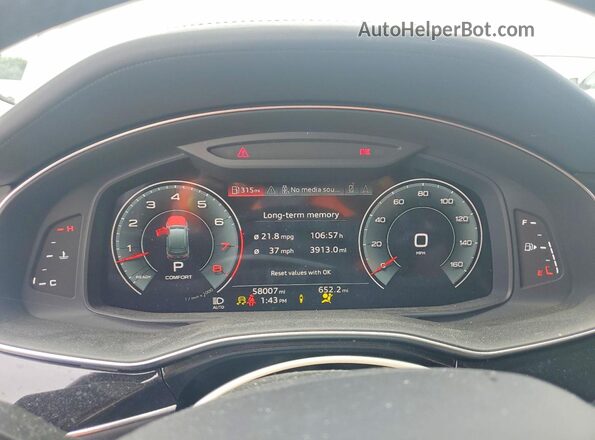 WA1VXAF77MD026986 2021 AUDI Q7 Gray Вид щитка приладів