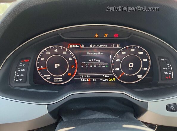 WA1WAAF78KD011156 2019 AUDI Q7 Gray Widok zestawu wskaźników