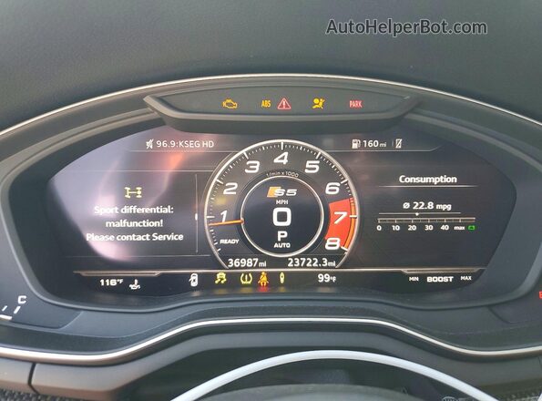 WAU24GF54JN021301 2018 AUDI S5 White Widok zestawu wskaźników