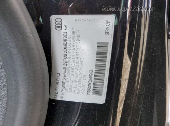 WAU2GAFC5GN012635 2016 AUDI A7 Black VIN კოდის სტიკერის ხედი