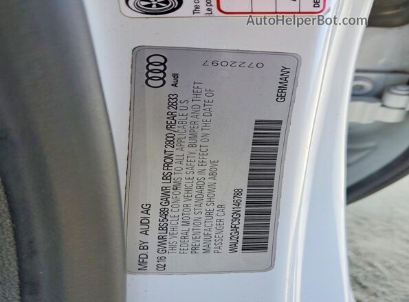WAU2GAFC9GN146788 2016 AUDI A7 Белый Вид подкапотного пространства