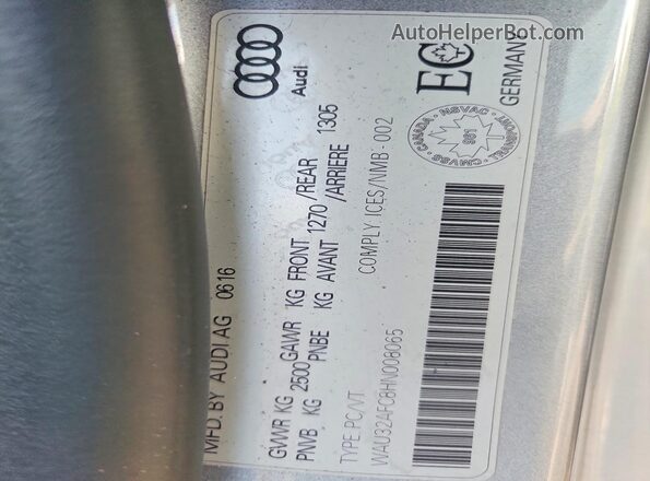 WAU32AFC8HN008065 2017 AUDI A7 Silver Շարժիչի բաժամունքի տեսք