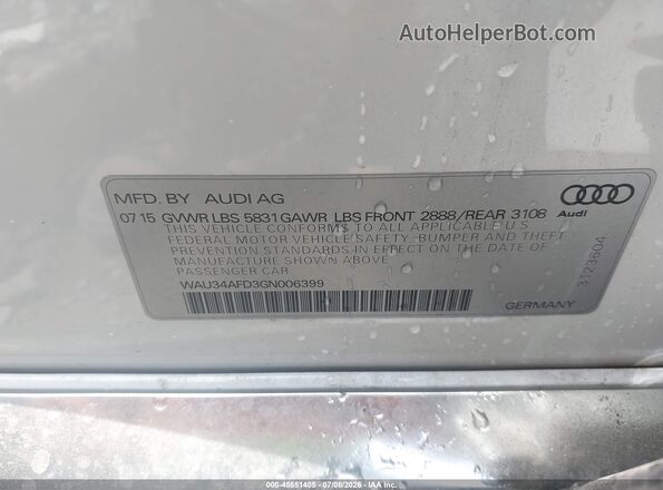 WAU34AFD3GN006399 2016 AUDI OTHER White Вид підкапотного простору