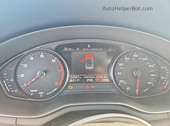 WAU3AGF52RN003114 2024 AUDI A5 White ხელსაწყოთა პანელის ხედი