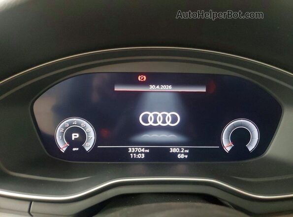 WAU3NGF58LN003789 2020 AUDI A5 Gray Instrument cluster view