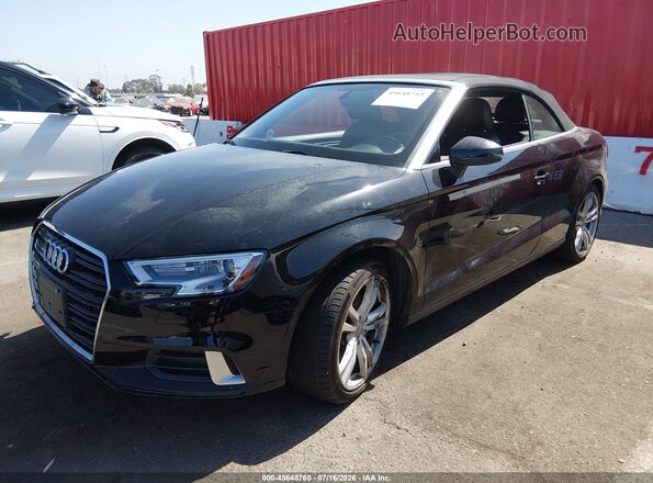 WAU6ULFF8J1000249 2018 AUDI A3 Black წინა მარცხენა ხედი სამი მეოთხედიდან