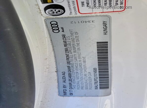 WAU78LFF2J1014589 2018 AUDI A3 White Widok komory silnika