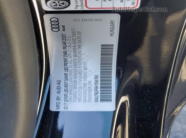WAU78LFF6H1056760 2017 AUDI A3 Black VIN կոդի պիտակի տեսք