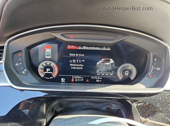 WAU8DAF89KN013116 2019 AUDI A8 White Вид щитка приладів