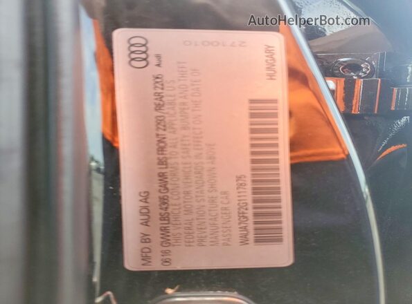 WAUA7GFF2G1117875 2016 AUDI A3 Black Engine compartment view