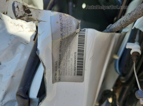 WAUABAF49MA069376 2021 AUDI A4 White Вид підкапотного простору