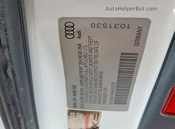 WAUABCF59NA031278 2022 AUDI A5 White ძრავის განყოფილების ხედი