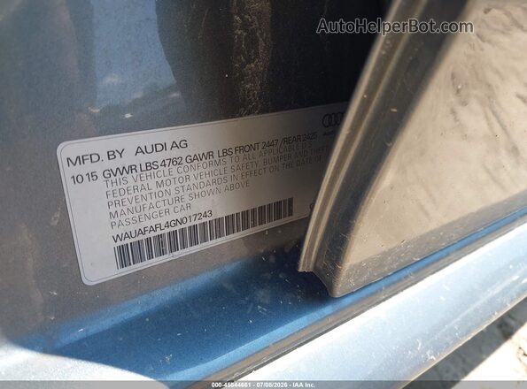 WAUAFAFL4GN017243 2016 AUDI A4 Gray Widok komory silnika