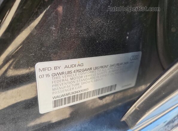 WAUAFAFL9GN005993 2016 AUDI A4 Black Vista del compartimento del motor