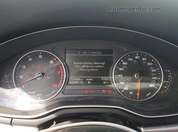 WAUANAF40HN011727 2017 AUDI A4 Белый Вид щитка приборов