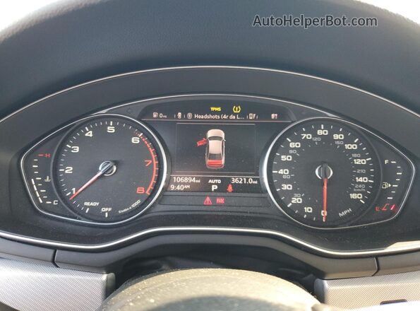 WAUANAF41HN000235 2017 AUDI A4 Silver Widok zestawu wskaźników