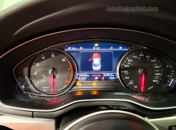 WAUANAF47HN010011 2017 AUDI A4 White Vista del cuadro de instrumentos