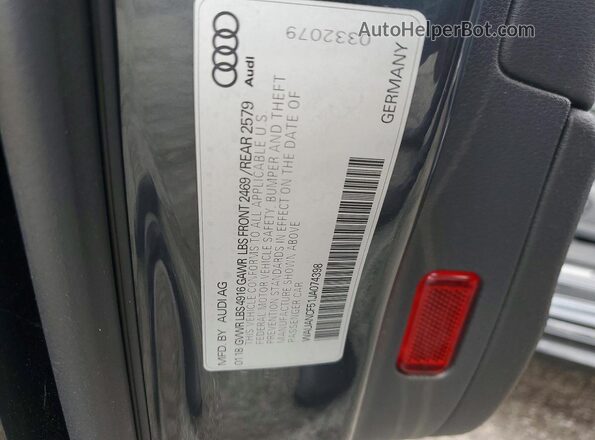 WAUANCF51JA074398 2018 AUDI A5 Серый Вид наклейки с VIN-кодом