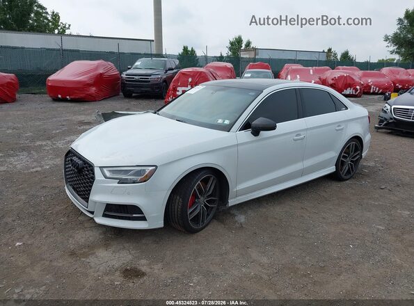 WAUB1GFF3J1069493 2018 AUDI S3 White Առջևի ձախ երեք քառորդ տեսարան