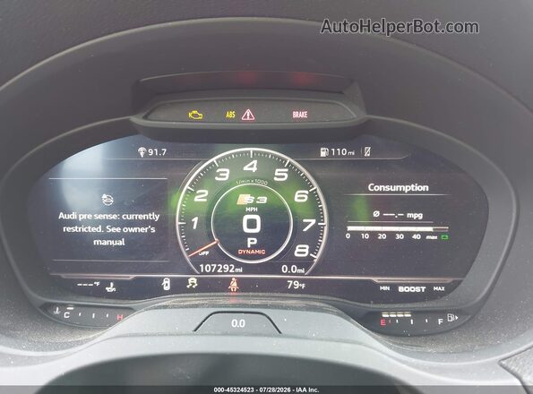 WAUB1GFF3J1069493 2018 AUDI S3 White Հետևի նստատեղերի տեսք