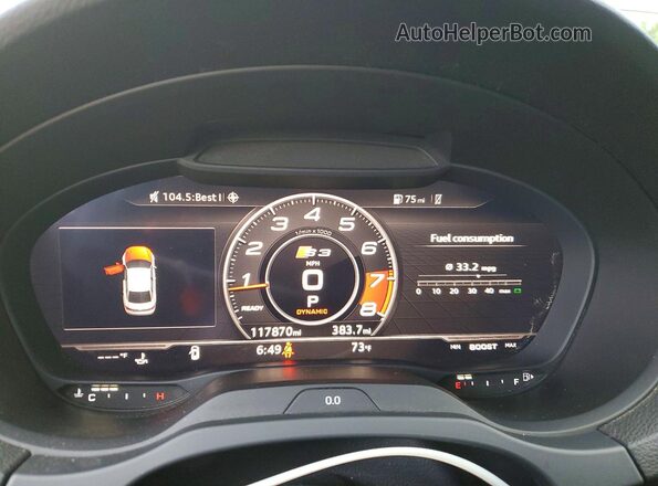 WAUB1GFF7H1014765 2017 AUDI S3 Gray ხელსაწყოთა პანელის ხედი
