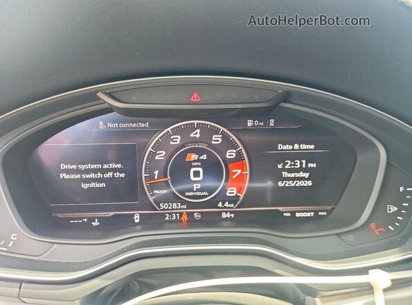 WAUB4AF46JA191316 2018 AUDI S4 Black Widok zestawu wskaźników