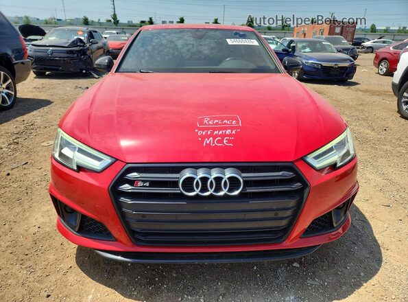 WAUB4AF49KA068854 2019 AUDI S4 Красный Вид спереди