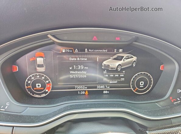 WAUB4AF49KA068854 2019 AUDI S4 Красный Вид щитка приборов