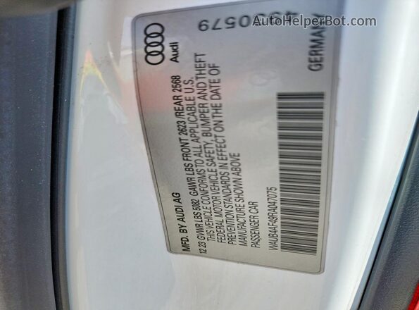 WAUB4AF49RA047075 2024 AUDI S4 White ძრავის განყოფილების ხედი