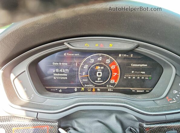 WAUB4CF59JA135391 2018 AUDI S5 White ხელსაწყოთა პანელის ხედი