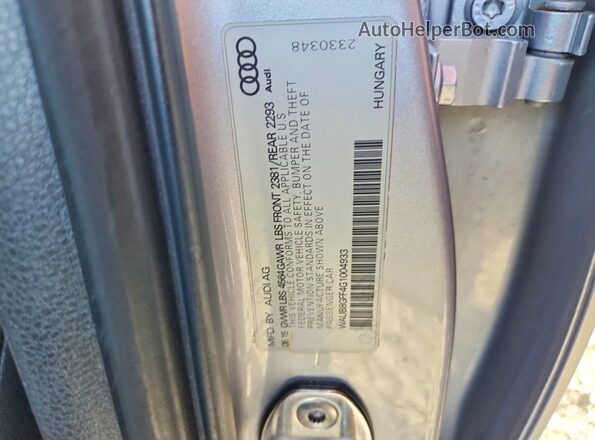 WAUB8GFF4G1004933 2016 AUDI A3 Gray Вид підкапотного простору