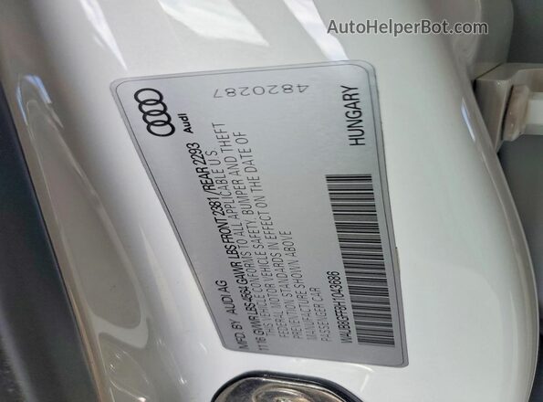WAUB8GFF8H1043686 2017 AUDI A3 White Widok komory silnika