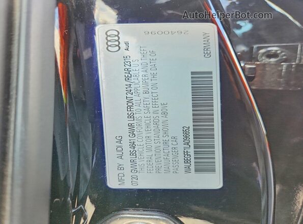 WAUBEGFF1LA096652 2020 AUDI A3 Black Engine compartment view