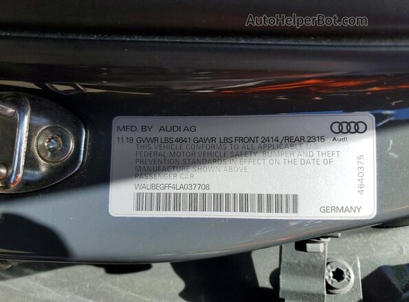 WAUBEGFF4LA037708 2020 AUDI A3 Серый Вид подкапотного пространства