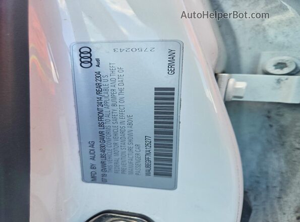 WAUBEGFF7KA125277 2019 AUDI A3 White Engine compartment view