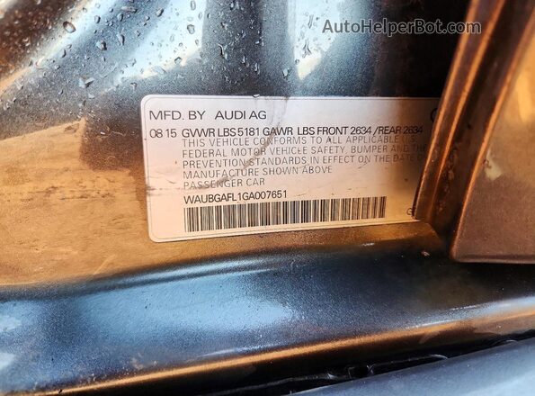 WAUBGAFL1GA007651 2016 AUDI S4 Gray Շարժիչի բաժամունքի տեսք