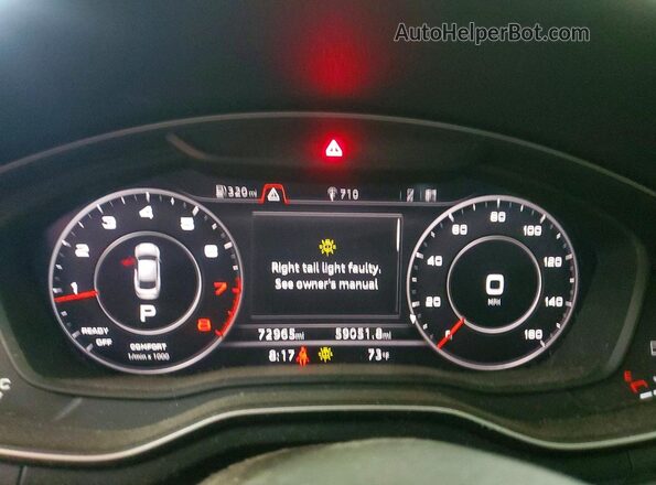 WAUBNCF56JA131862 2018 AUDI A5 Серый Вид щитка приборов